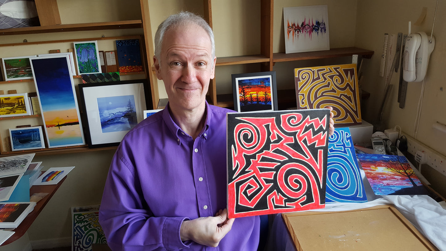 No.1 Red & Black Doodle - Original Painting!