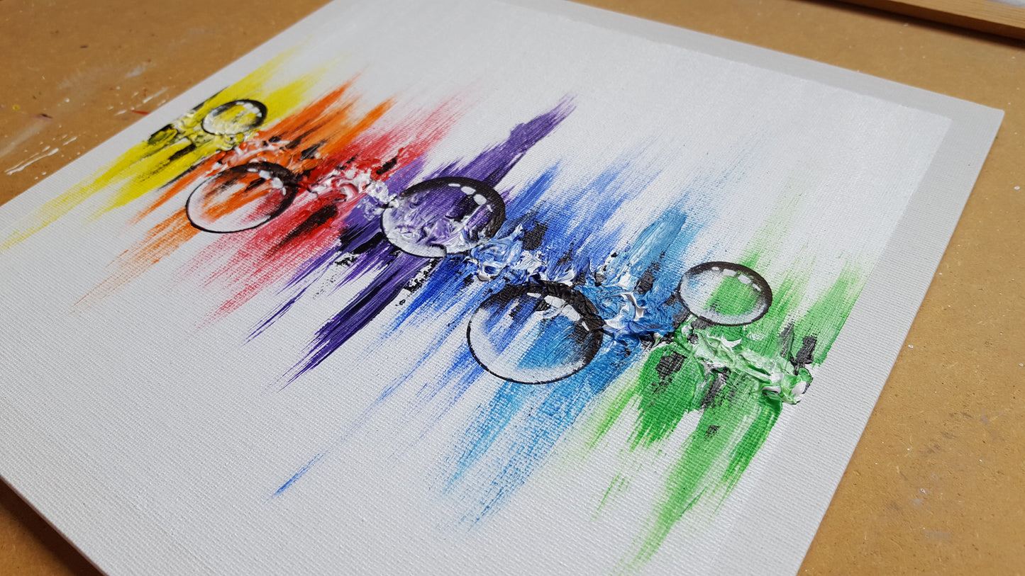 No.59 Eric Morecambe Rainbow Bubble/Drops - Original Painting