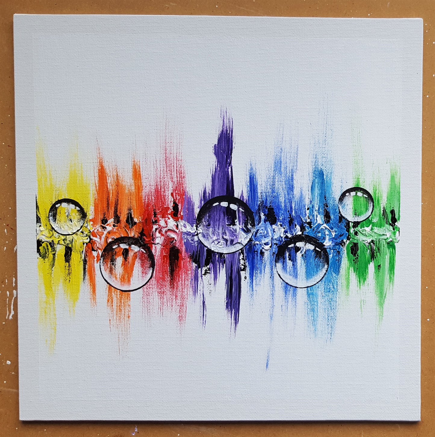 No.59 Eric Morecambe Rainbow Bubble/Drops - Original Painting