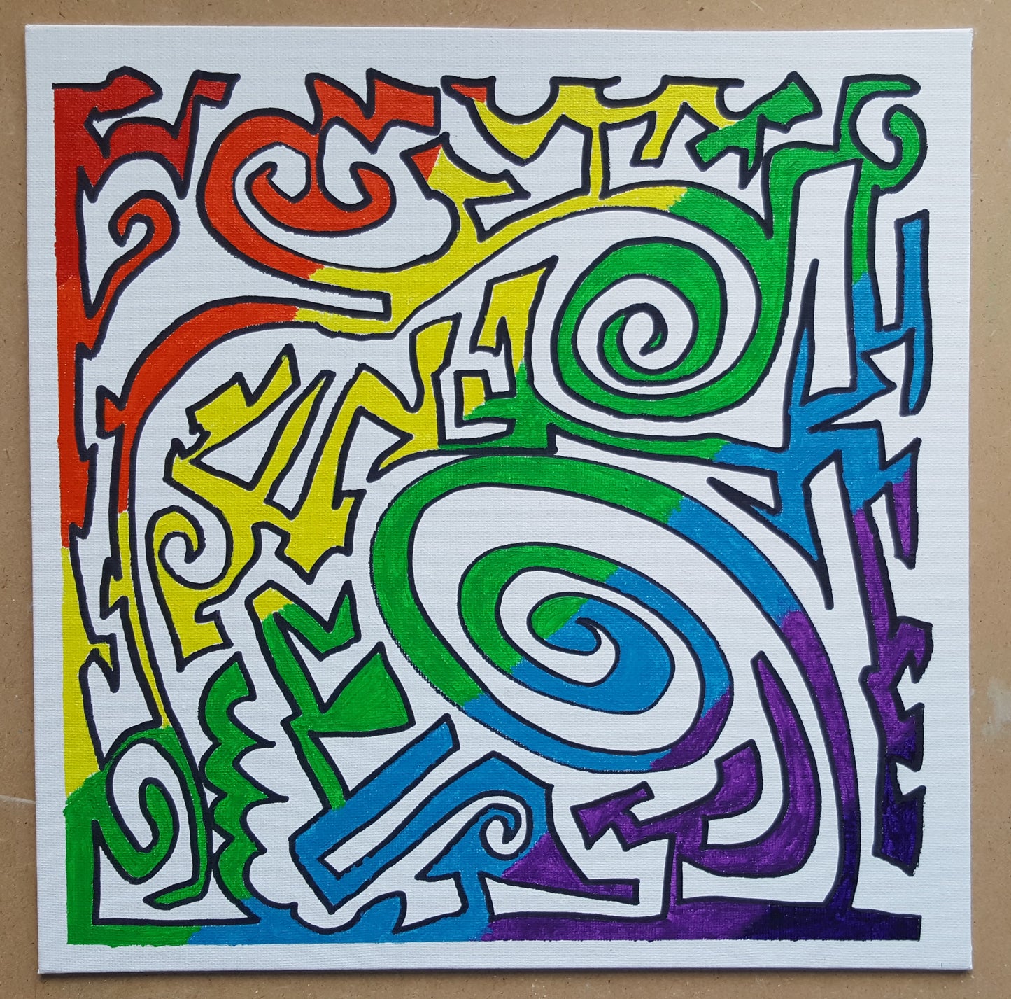 No.17 Rainbow Doodle - Original Painting